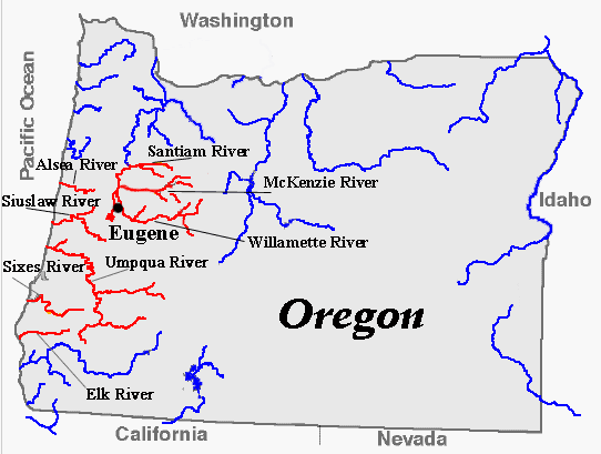 Oregon Fishing Map